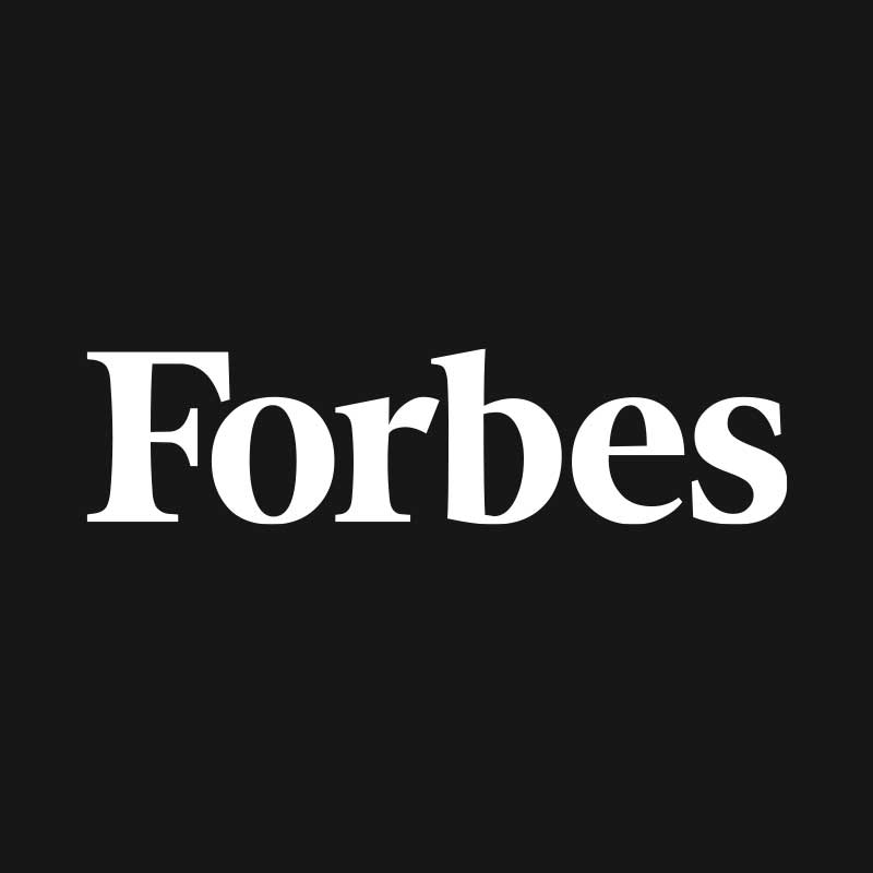 Forbes logo in white text on a black background